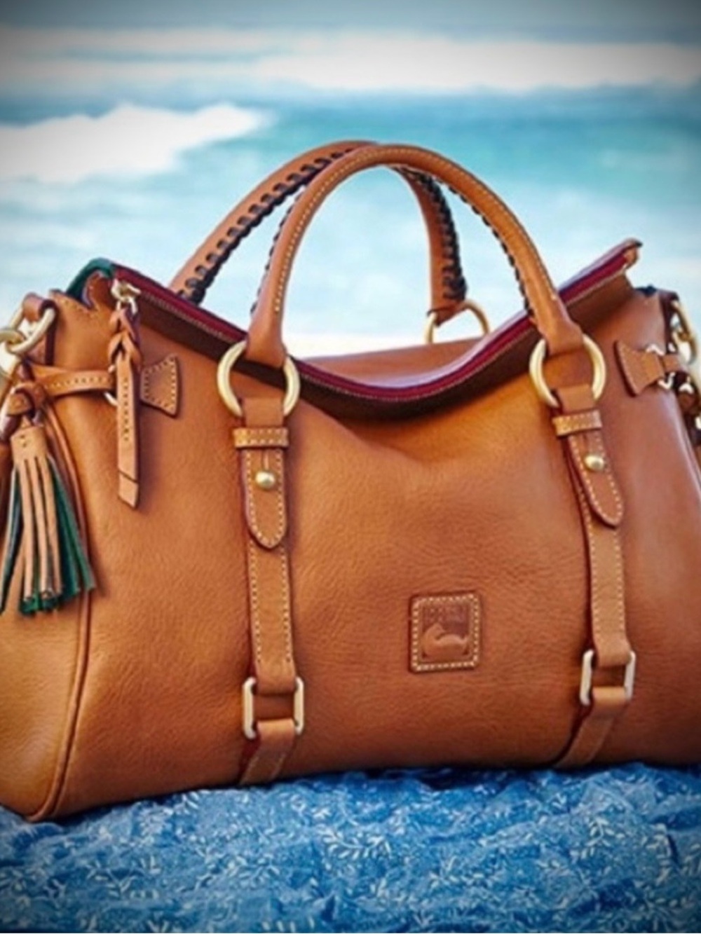 Dooney & Bourke Cognac Leather Satchel with Gold Hardware - Picture 3 of 13